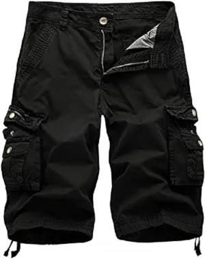 Mens Camo Cargo Shorts Relaxed Fit Lightweight Multi Pocket Camouflage Outdoor Twill Cargo Shorts