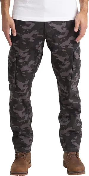 Mens Cargo Combat Work Pants Camouflage Relaxed Casual Cotton 6 Pockets Construction Workwear Full Pants Sizes 32W-44W