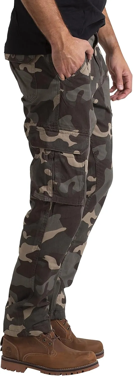 Mens Cargo Combat Work Pants Camouflage Relaxed Casual Cotton 6 Pockets Construction Workwear Full Pants Sizes 32W-44W
