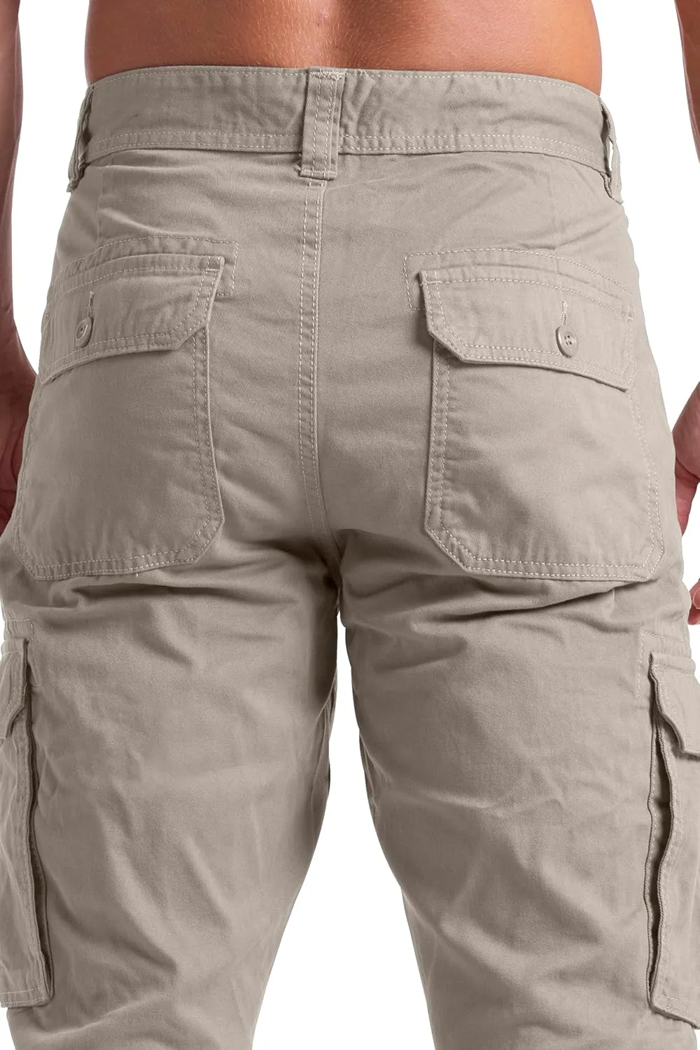 Mens Cargo Pants Casual Regular Fit 100% Cotton Multi Pockets Outdoor Hiking Security Cargo Combat Work Pants Sizes 32W-44W