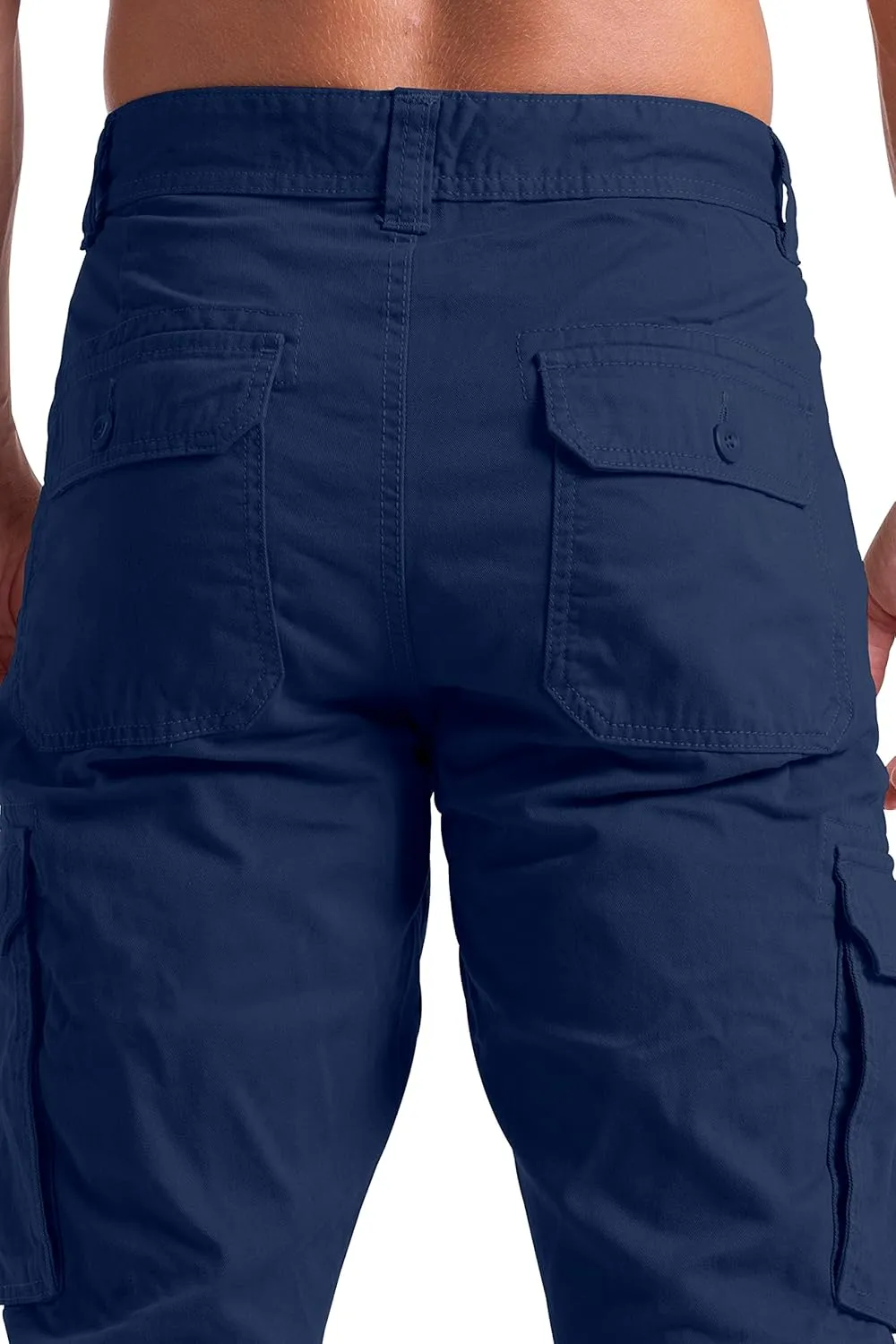 Mens Cargo Pants Casual Regular Fit 100% Cotton Multi Pockets Outdoor Hiking Security Cargo Combat Work Pants Sizes 32W-44W
