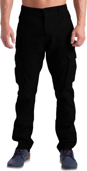 Mens Cargo Pants Casual Regular Fit 100% Cotton Multi Pockets Outdoor Hiking Security Cargo Combat Work Pants Sizes 32W-44W