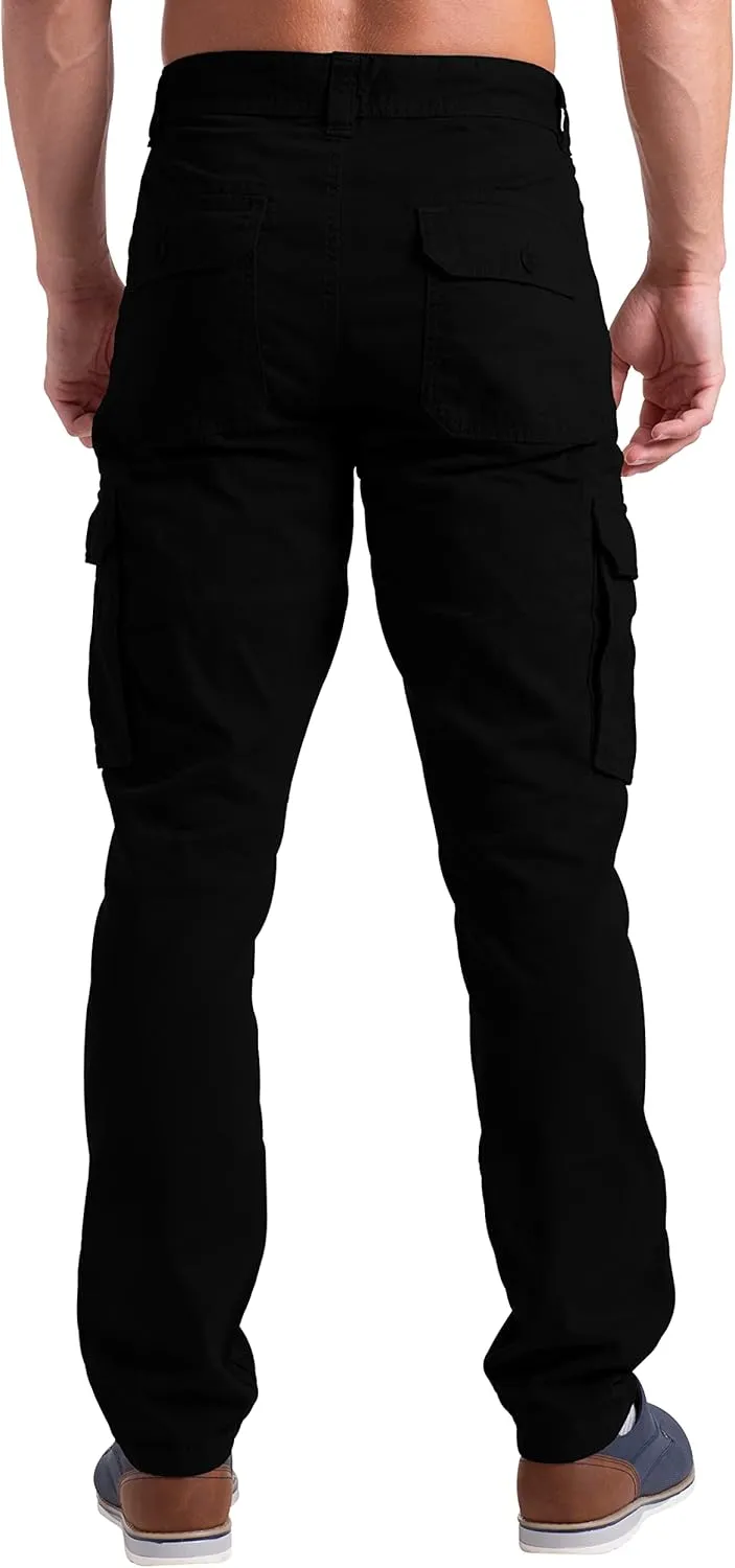 Mens Cargo Pants Casual Regular Fit 100% Cotton Multi Pockets Outdoor Hiking Security Cargo Combat Work Pants Sizes 32W-44W
