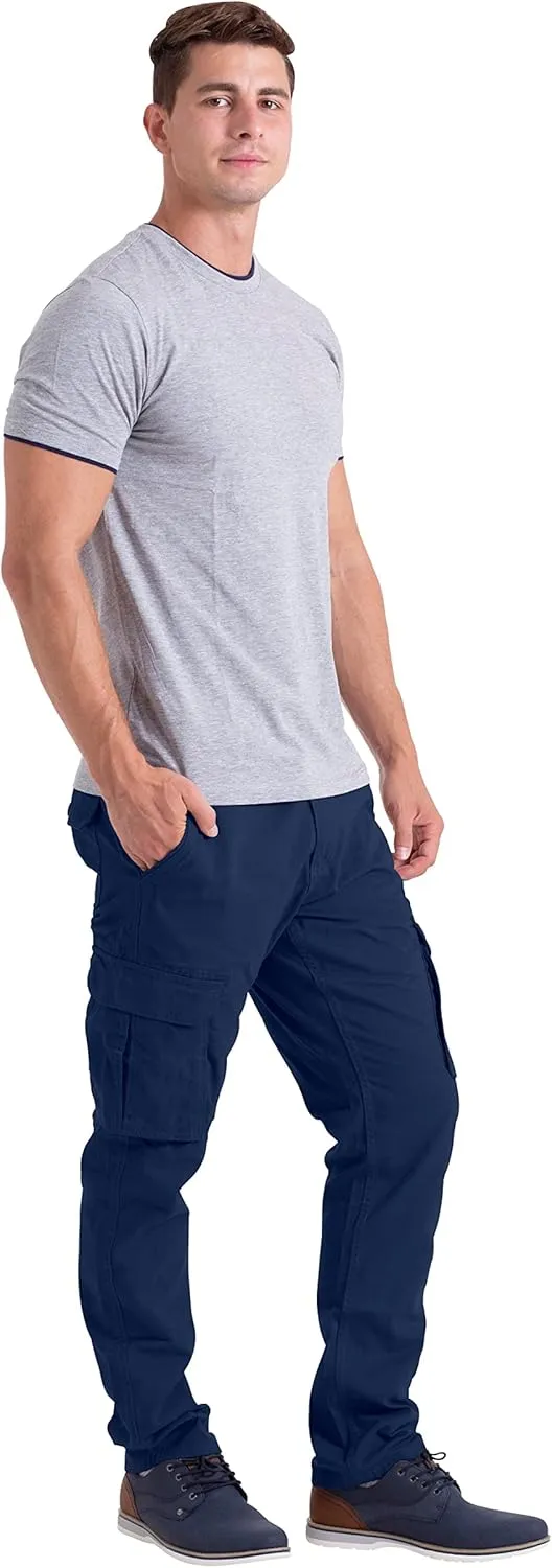 Mens Cargo Pants Casual Regular Fit 100% Cotton Multi Pockets Outdoor Hiking Security Cargo Combat Work Pants Sizes 32W-44W