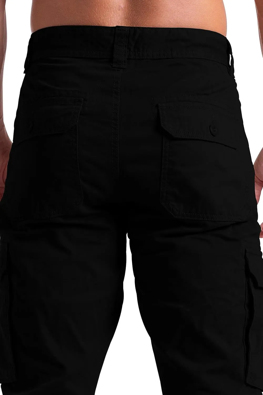 Mens Cargo Pants Casual Regular Fit 100% Cotton Multi Pockets Outdoor Hiking Security Cargo Combat Work Pants Sizes 32W-44W