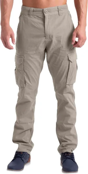 Mens Cargo Pants Casual Regular Fit 100% Cotton Multi Pockets Outdoor Hiking Security Cargo Combat Work Pants Sizes 32W-44W