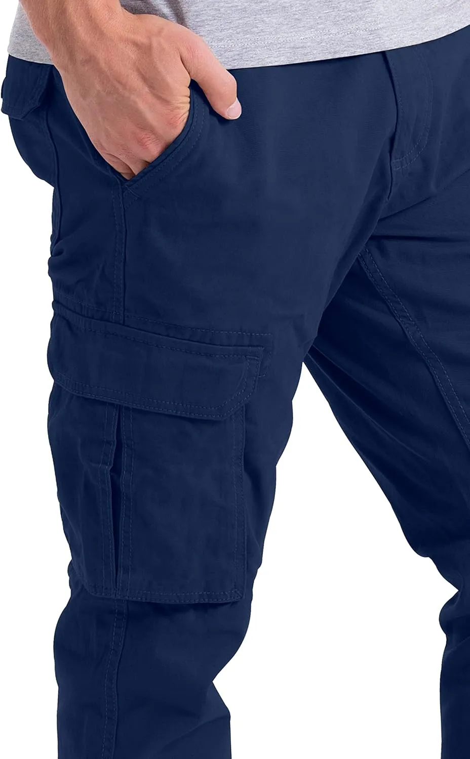Mens Cargo Pants Casual Regular Fit 100% Cotton Multi Pockets Outdoor Hiking Security Cargo Combat Work Pants Sizes 32W-44W