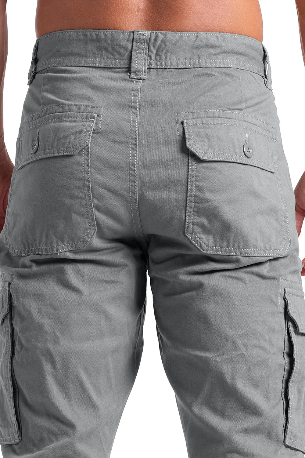 Mens Cargo Pants Casual Regular Fit 100% Cotton Multi Pockets Outdoor Hiking Security Cargo Combat Work Pants Sizes 32W-44W