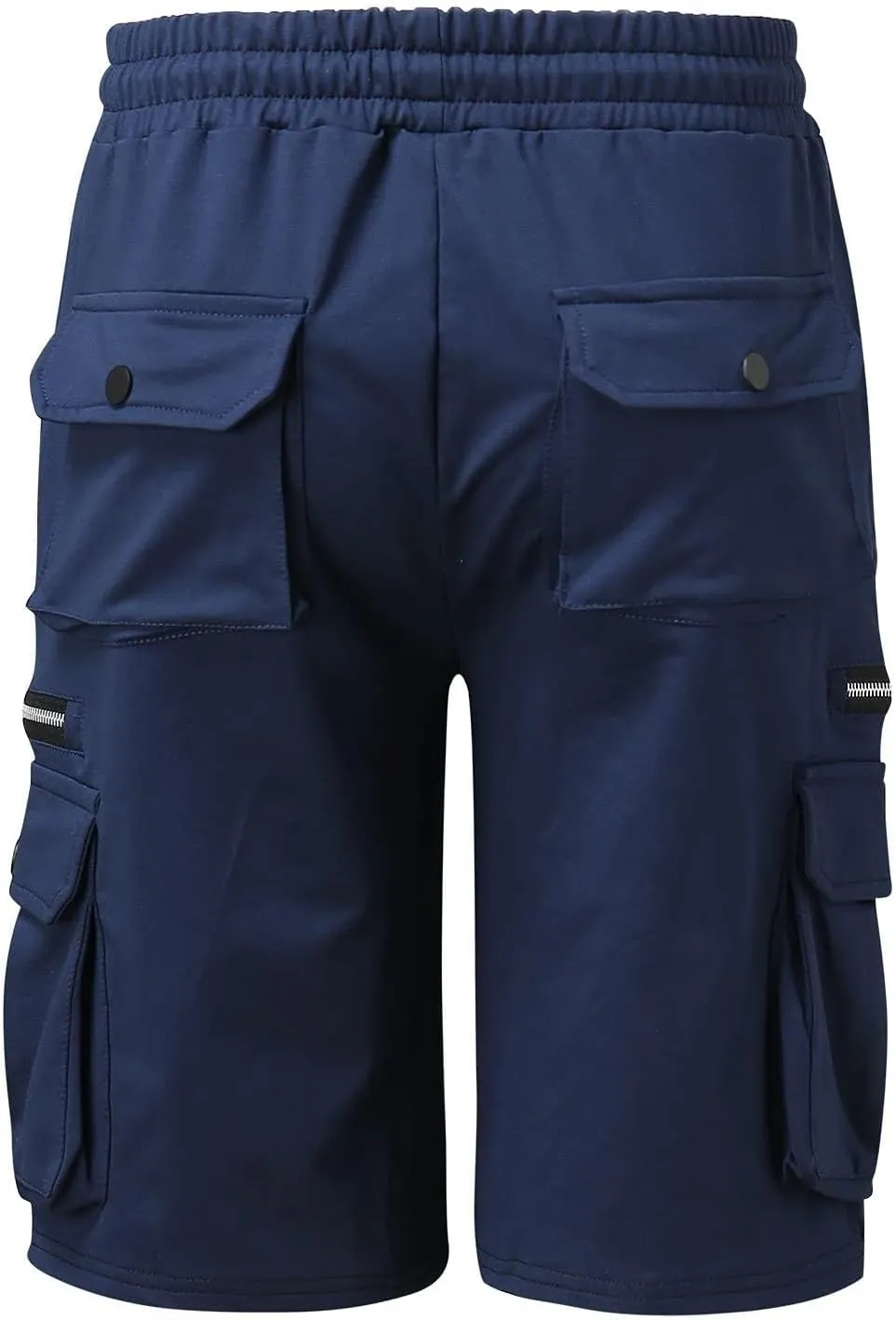 Mens Cargo Shorts Drawstring Elastic Waist Cotton Short Pants Outdoor Athletic Hiking Shorts with Pockets