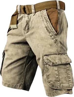 Men's Classic Cargo Stretch Short Athletic Hiking Golf Lightweight Outdoor Work Travel Camping Casual with Pockets
