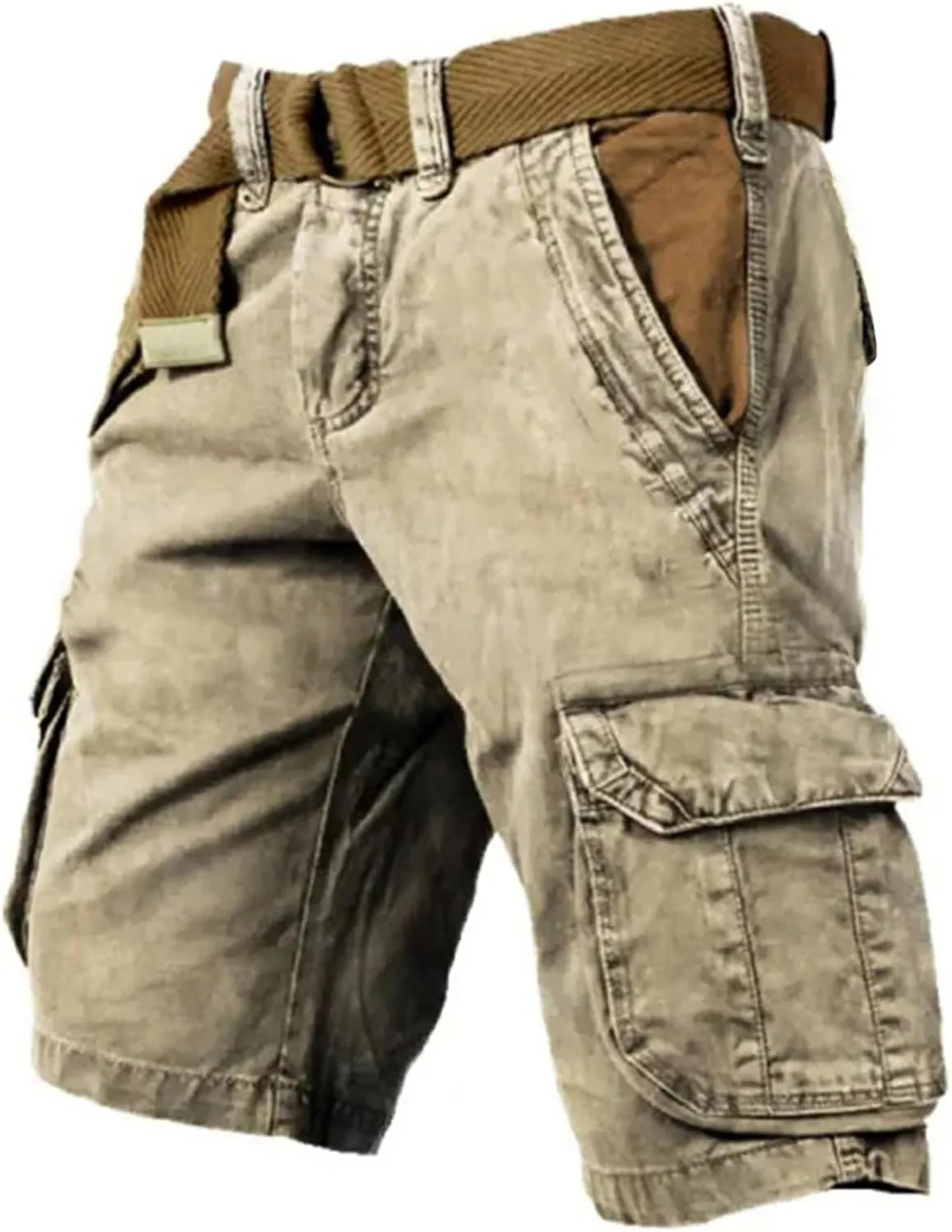 Men's Classic Cargo Stretch Short Athletic Hiking Golf Lightweight Outdoor Work Travel Camping Casual with Pockets