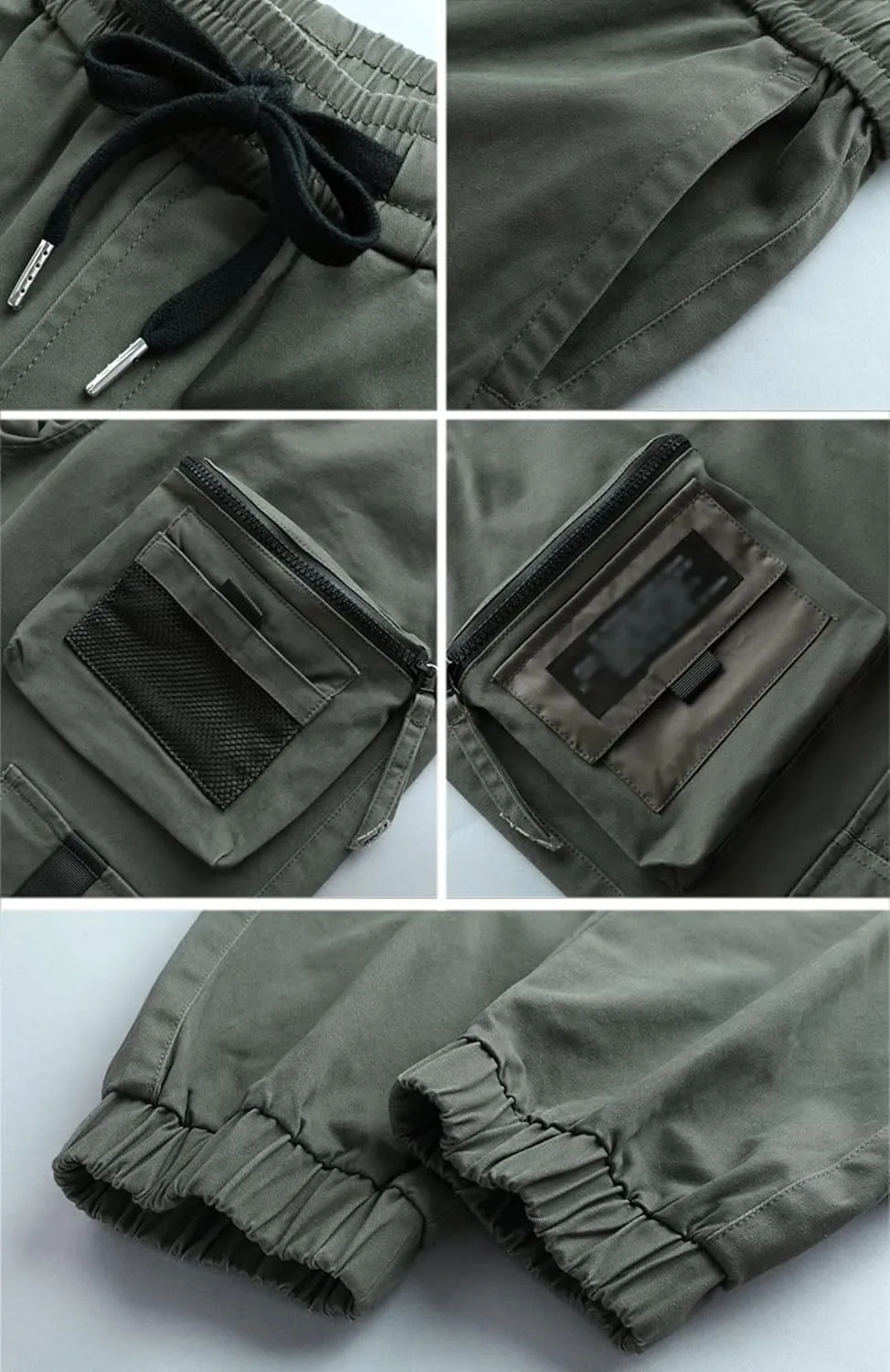 Mens Combat Work Trousers Cargo Pants Multi Pockets Joggers Pants Streetwear Camping Hiking Trousers