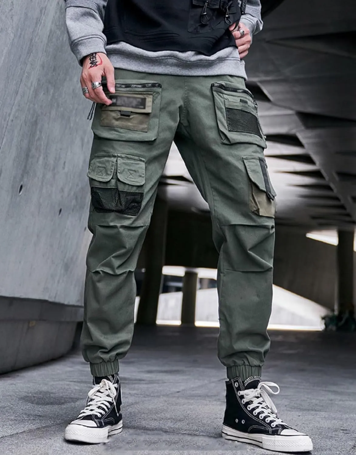 Mens Combat Work Trousers Cargo Pants Multi Pockets Joggers Pants Streetwear Camping Hiking Trousers