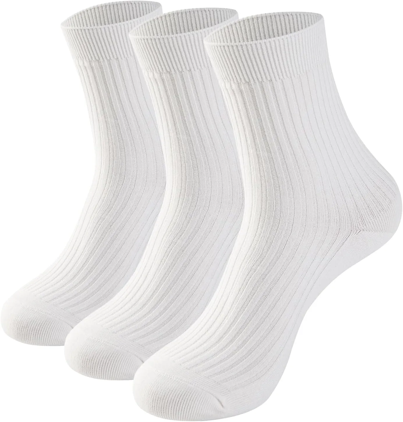 Men's Cotton Dress Socks, Comfort Breathable Crew Socks for Office, Casual, and Athletic Wear, 3 Pairs