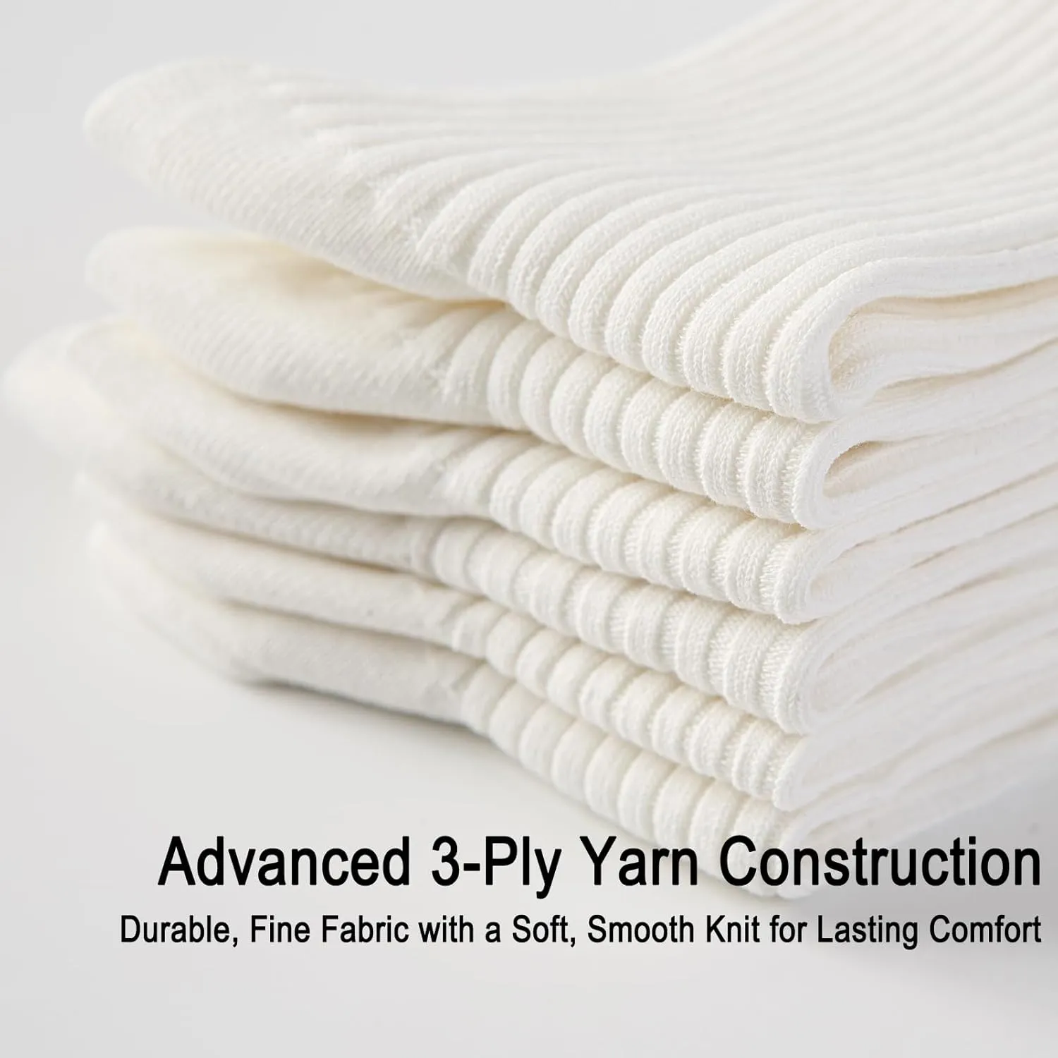 Men's Cotton Dress Socks, Comfort Breathable Crew Socks for Office, Casual, and Athletic Wear, 3 Pairs