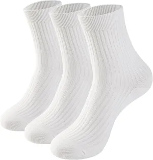 Men's Cotton Dress Socks, Comfort Breathable Crew Socks for Office, Casual, and Athletic Wear, 3 Pairs