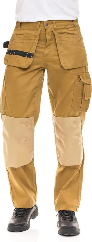 Men's Heavy Duty Construction Pants with Cordura Knees & Tool Pockets - Durable Work Trousers