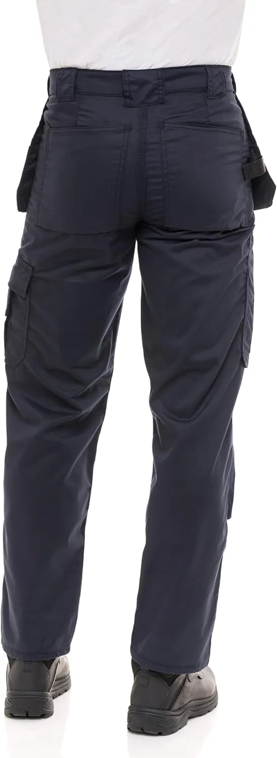 Men's Heavy Duty Construction Pants with Cordura Knees & Tool Pockets - Durable Work Trousers