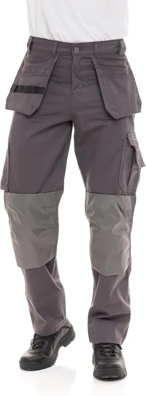 Men's Heavy Duty Construction Pants with Cordura Knees & Tool Pockets - Durable Work Trousers