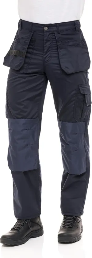 Men's Heavy Duty Construction Pants with Cordura Knees & Tool Pockets - Durable Work Trousers