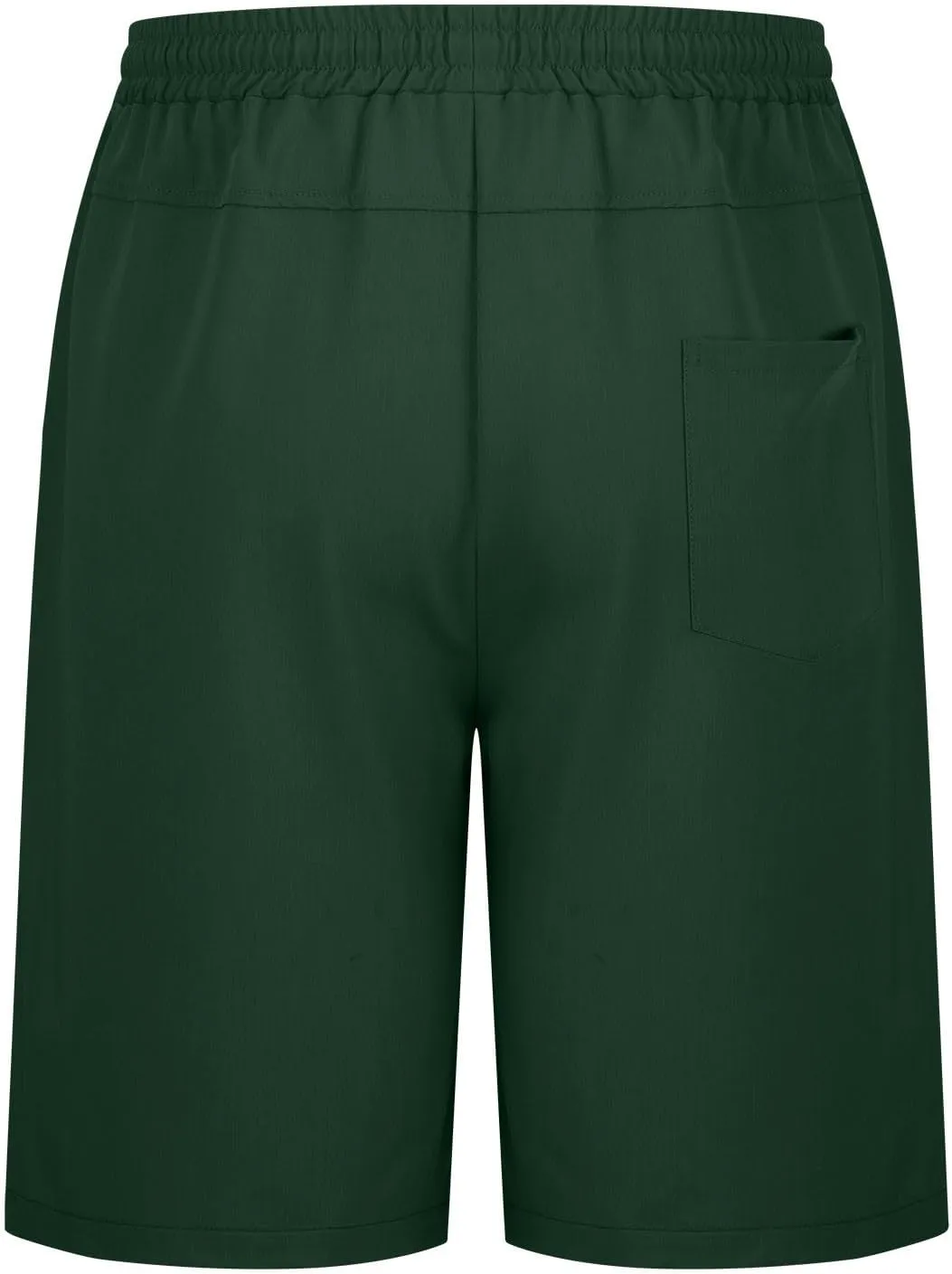 Men's Hiking Cargo Shorts Elastic Waist Drawstring Knee Length Pant Lightweight Casual Athletic Shorts with Pockets