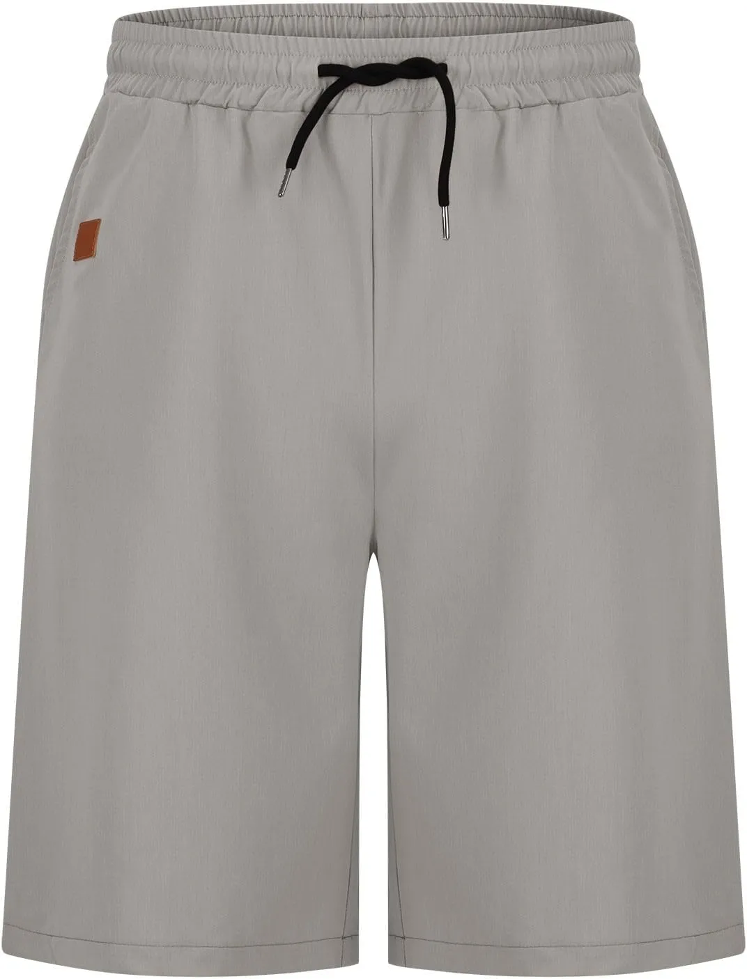 Men's Hiking Cargo Shorts Elastic Waist Drawstring Knee Length Pant Lightweight Casual Athletic Shorts with Pockets