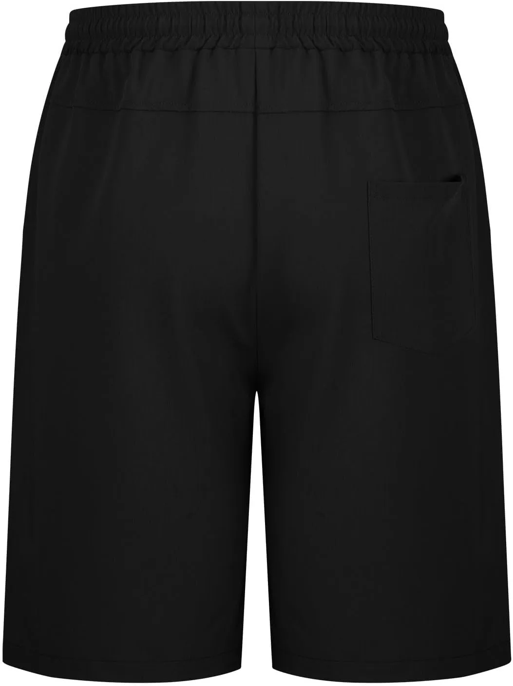 Men's Hiking Cargo Shorts Elastic Waist Drawstring Knee Length Pant Lightweight Casual Athletic Shorts with Pockets