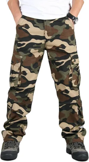 Men's Outdoor Tactical Pants Cargo Pants Multi Pockets Work Trousers Hiking Walking Pants