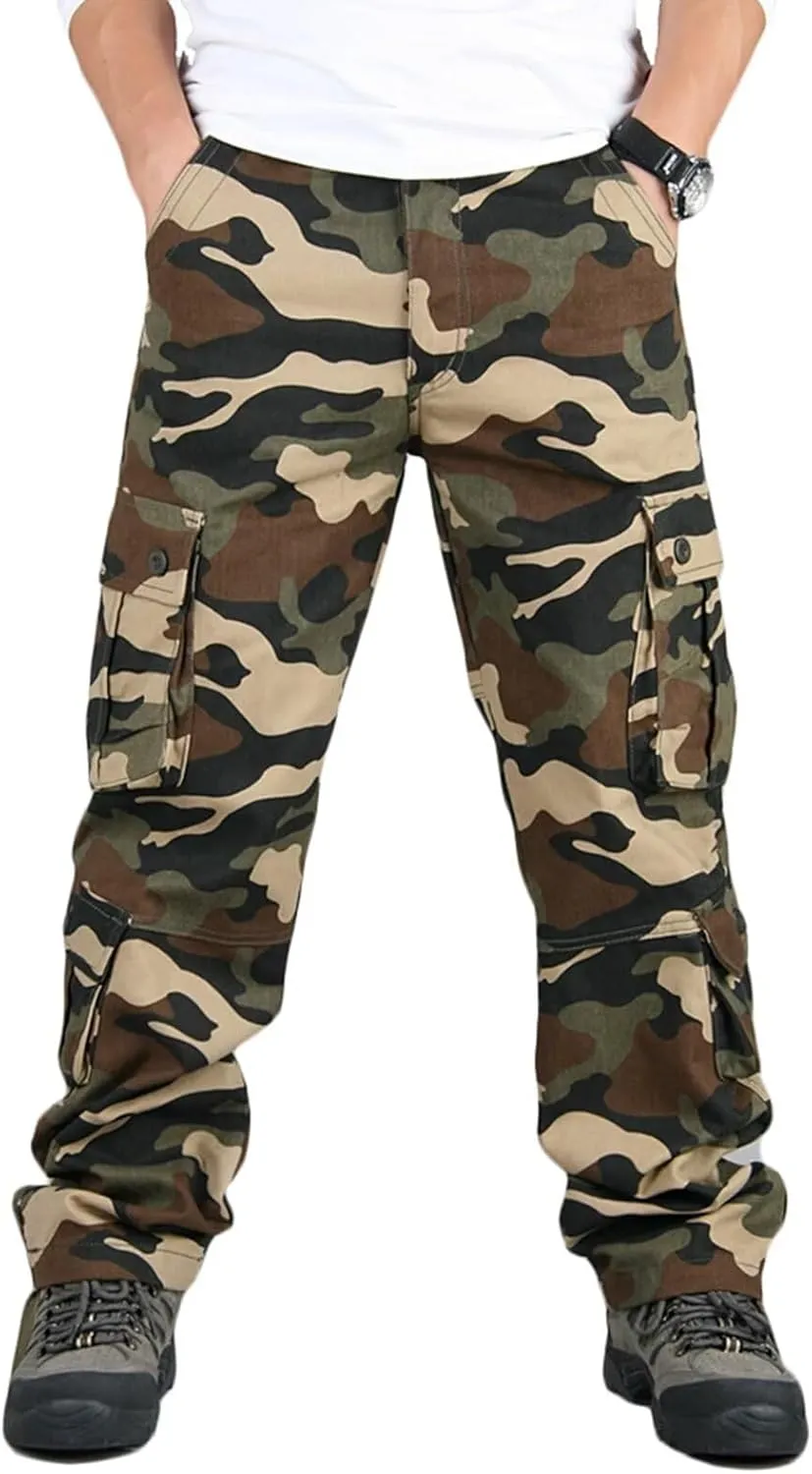 Men's Outdoor Tactical Pants Cargo Pants Multi Pockets Work Trousers Hiking Walking Pants