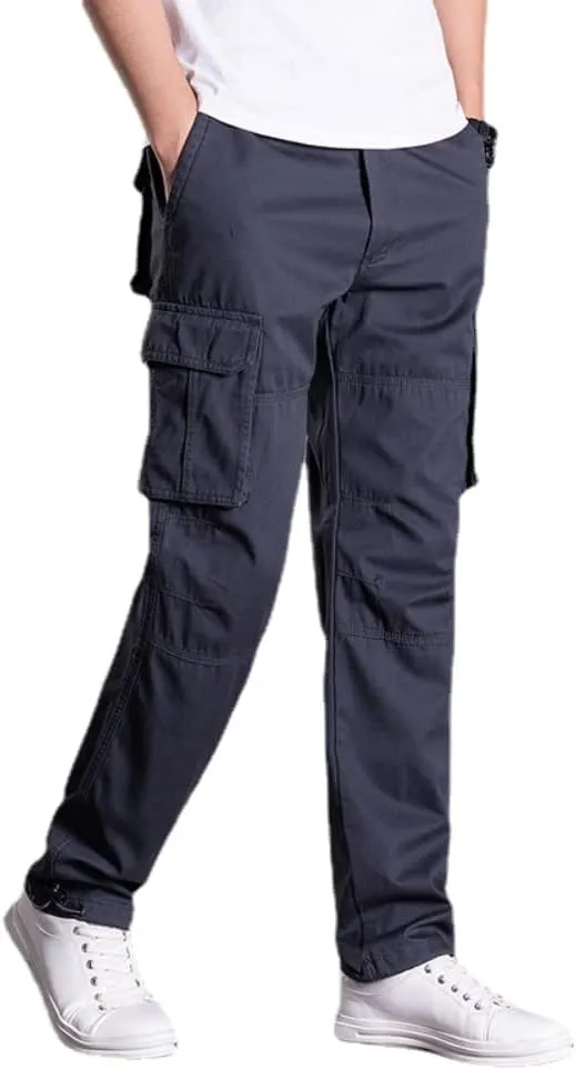 Men's Ripstop Relaxed-Fit Cargo Pants?Multi Pocket Combat Work Pants?Hiking Work Trousers