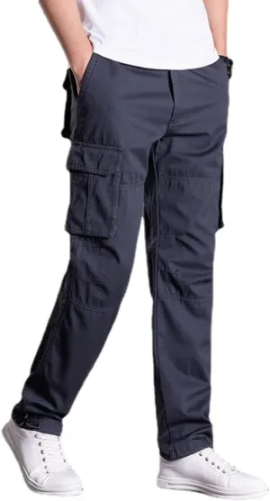 Men's Ripstop Relaxed-Fit Cargo Pants?Multi Pocket Combat Work Pants?Hiking Work Trousers