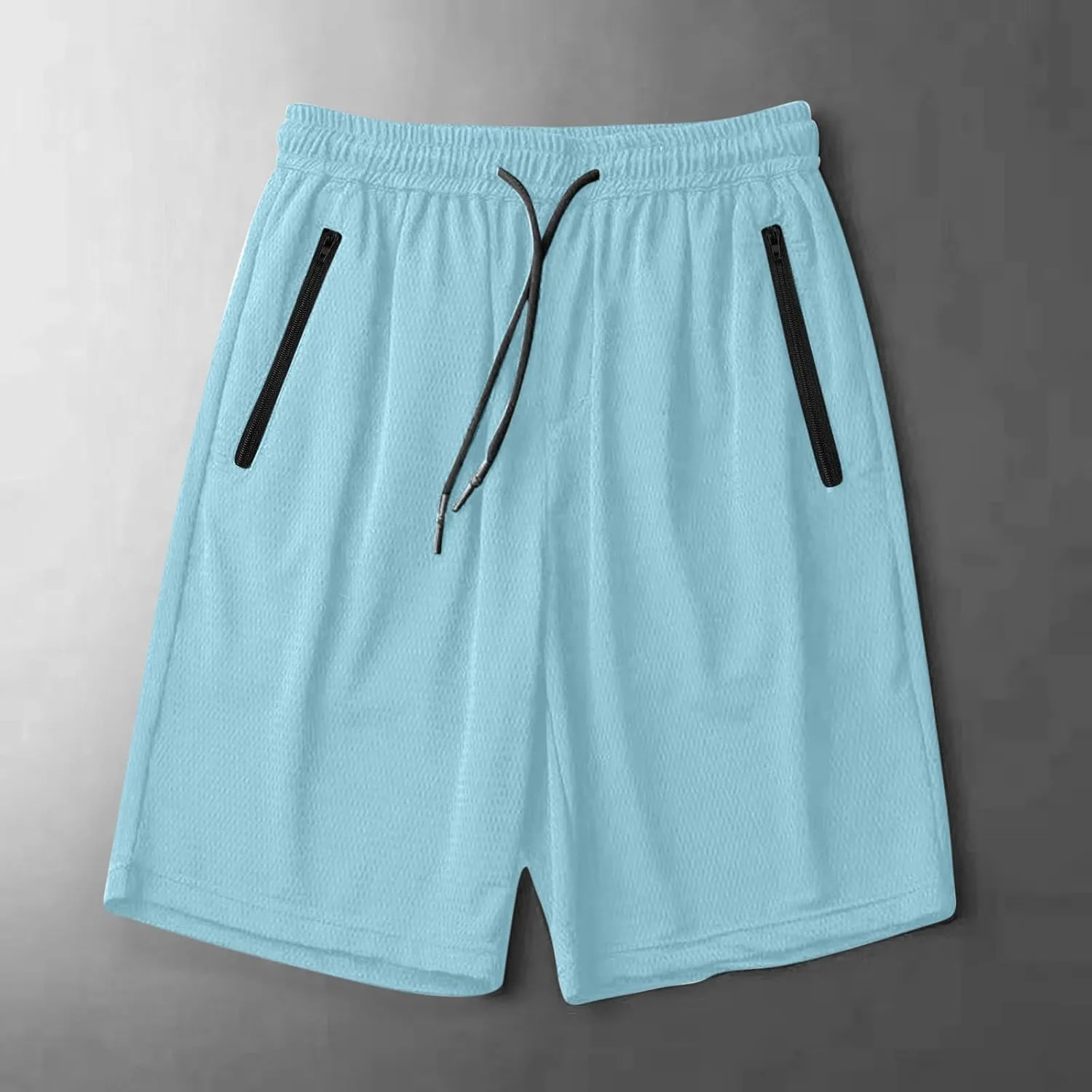 Men's Thin Ice Silk Quick Dry Shorts Casual Drawstring Elastic Waist Stretch Yoga Running Short Pants with Pockets