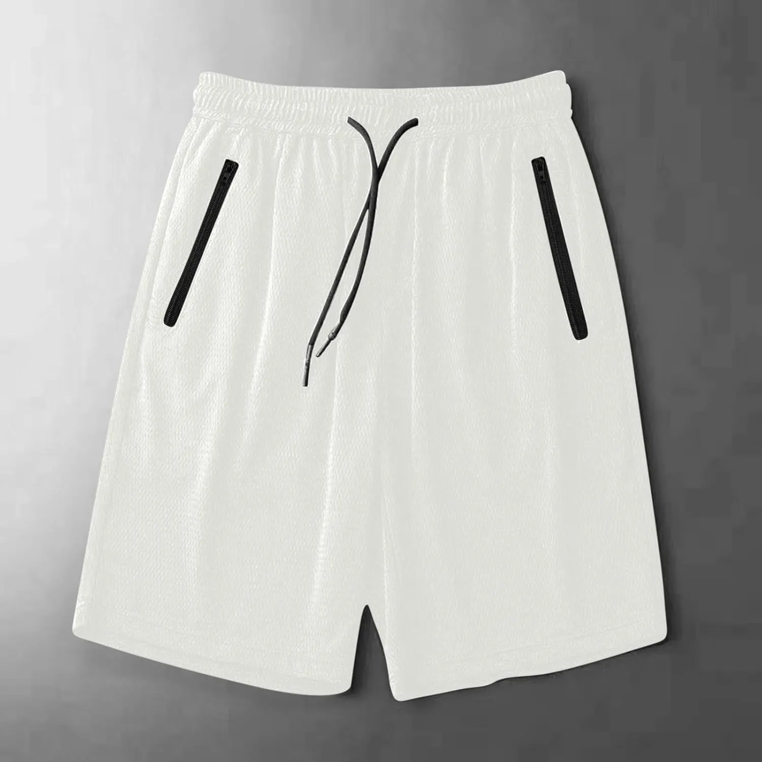 Men's Thin Ice Silk Quick Dry Shorts Casual Drawstring Elastic Waist Stretch Yoga Running Short Pants with Pockets