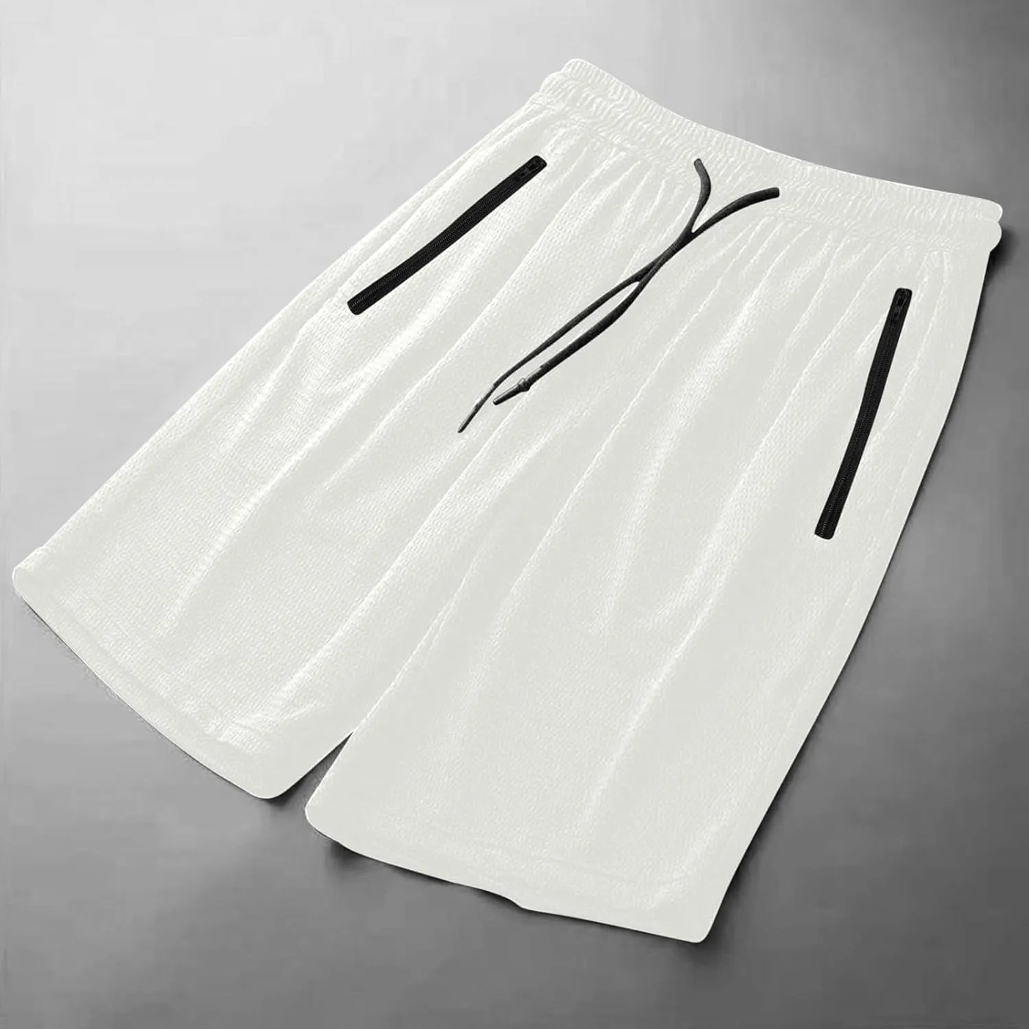 Men's Thin Ice Silk Quick Dry Shorts Casual Drawstring Elastic Waist Stretch Yoga Running Short Pants with Pockets