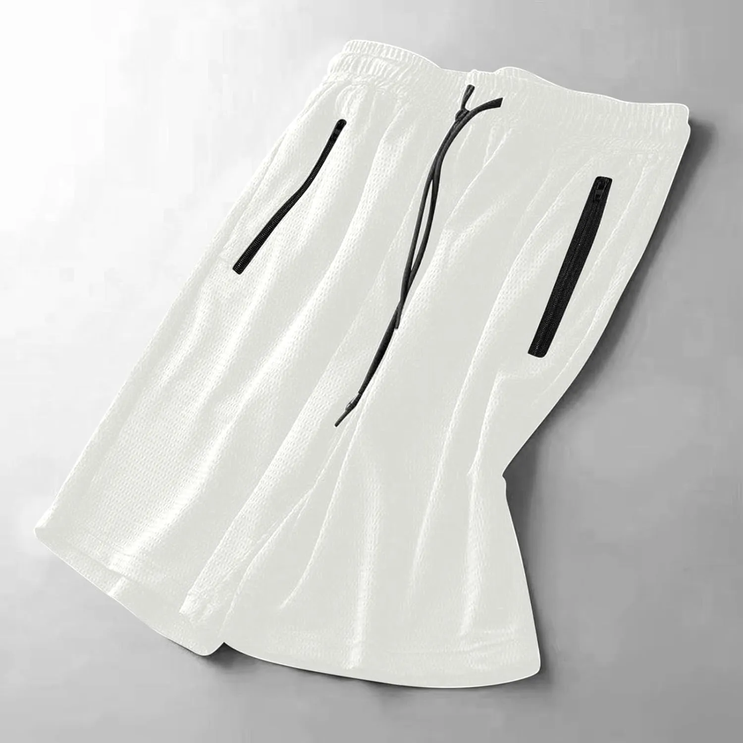 Men's Thin Ice Silk Quick Dry Shorts Casual Drawstring Elastic Waist Stretch Yoga Running Short Pants with Pockets