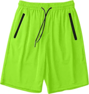 Men's Thin Ice Silk Quick Dry Shorts Casual Drawstring Elastic Waist Stretch Yoga Running Short Pants with Pockets