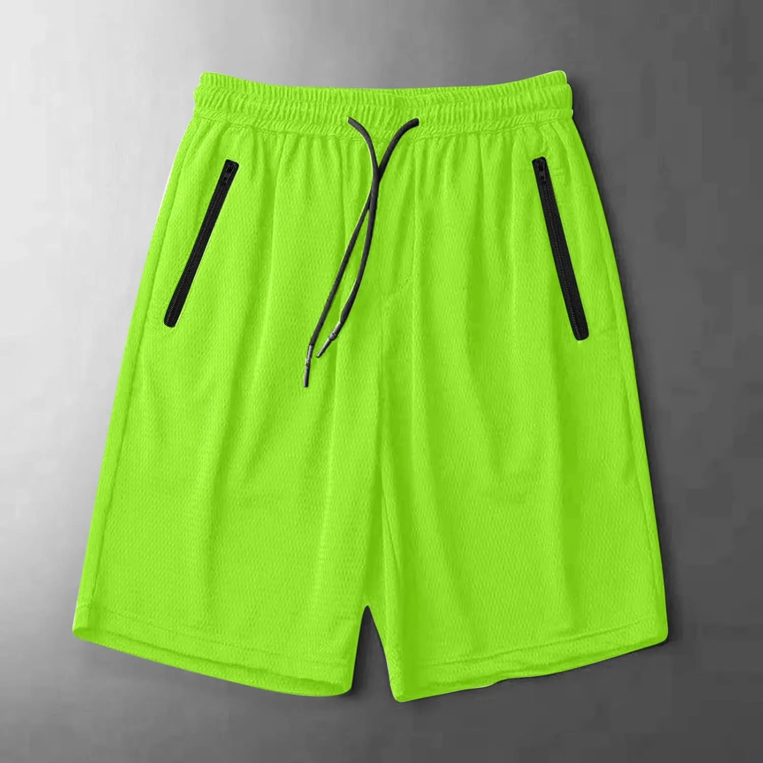 Men's Thin Ice Silk Quick Dry Shorts Casual Drawstring Elastic Waist Stretch Yoga Running Short Pants with Pockets