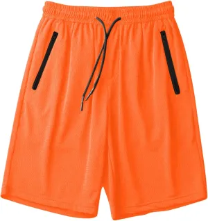 Men's Thin Ice Silk Quick Dry Shorts Casual Drawstring Elastic Waist Stretch Yoga Running Short Pants with Pockets