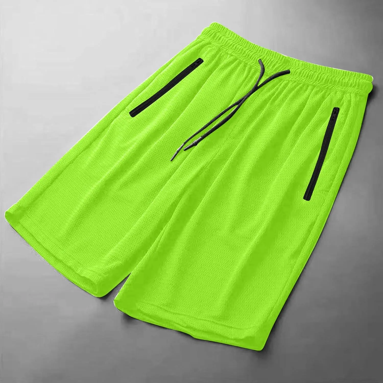 Men's Thin Ice Silk Quick Dry Shorts Casual Drawstring Elastic Waist Stretch Yoga Running Short Pants with Pockets