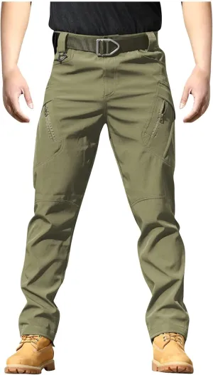 Men's Waterproof Work Trousers UK Custom Name Text 100% Polyester High Stretch Cargo Pants Multi-Pocket Durable Work Trousers for Hiking Cycling Camping Combat Military Use