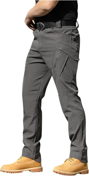 Men's Waterproof Work Trousers UK Custom Name Text 100% Polyester High Stretch Cargo Pants Multi-Pocket Durable Work Trousers for Hiking Cycling Camping Combat Military Use
