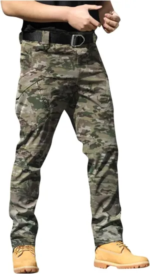 Men's Waterproof Work Trousers UK Custom Name Text 100% Polyester High Stretch Cargo Pants Multi-Pocket Durable Work Trousers for Hiking Cycling Camping Combat Military Use