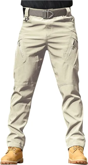 Men's Waterproof Work Trousers UK Custom Name Text 100% Polyester High Stretch Cargo Pants Multi-Pocket Durable Work Trousers for Hiking Cycling Camping Combat Military Use
