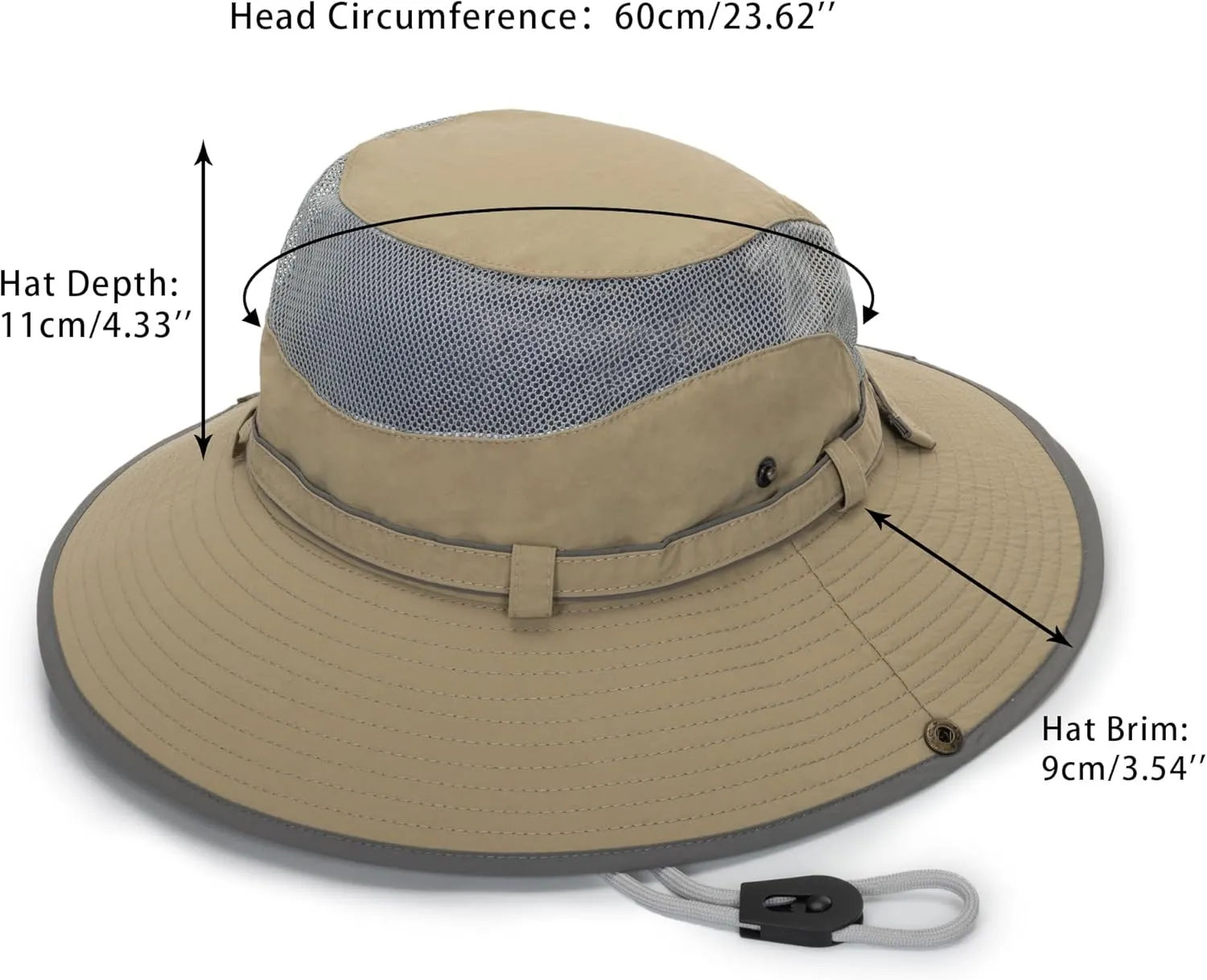 Mens Womens Mesh Wide Brim Bucket Hat Summer Sun Protection Fishing Hat Safari Cap