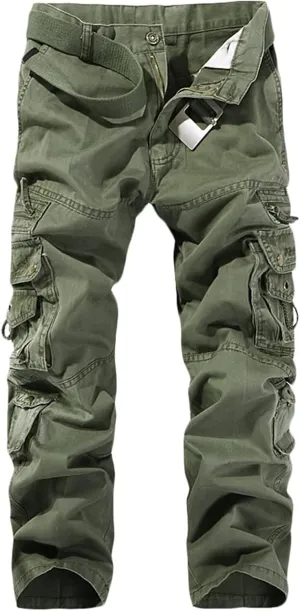 Mens Work Trousers Cargo Pants Multi Pockets Outdoor Camping Hiking Trousers