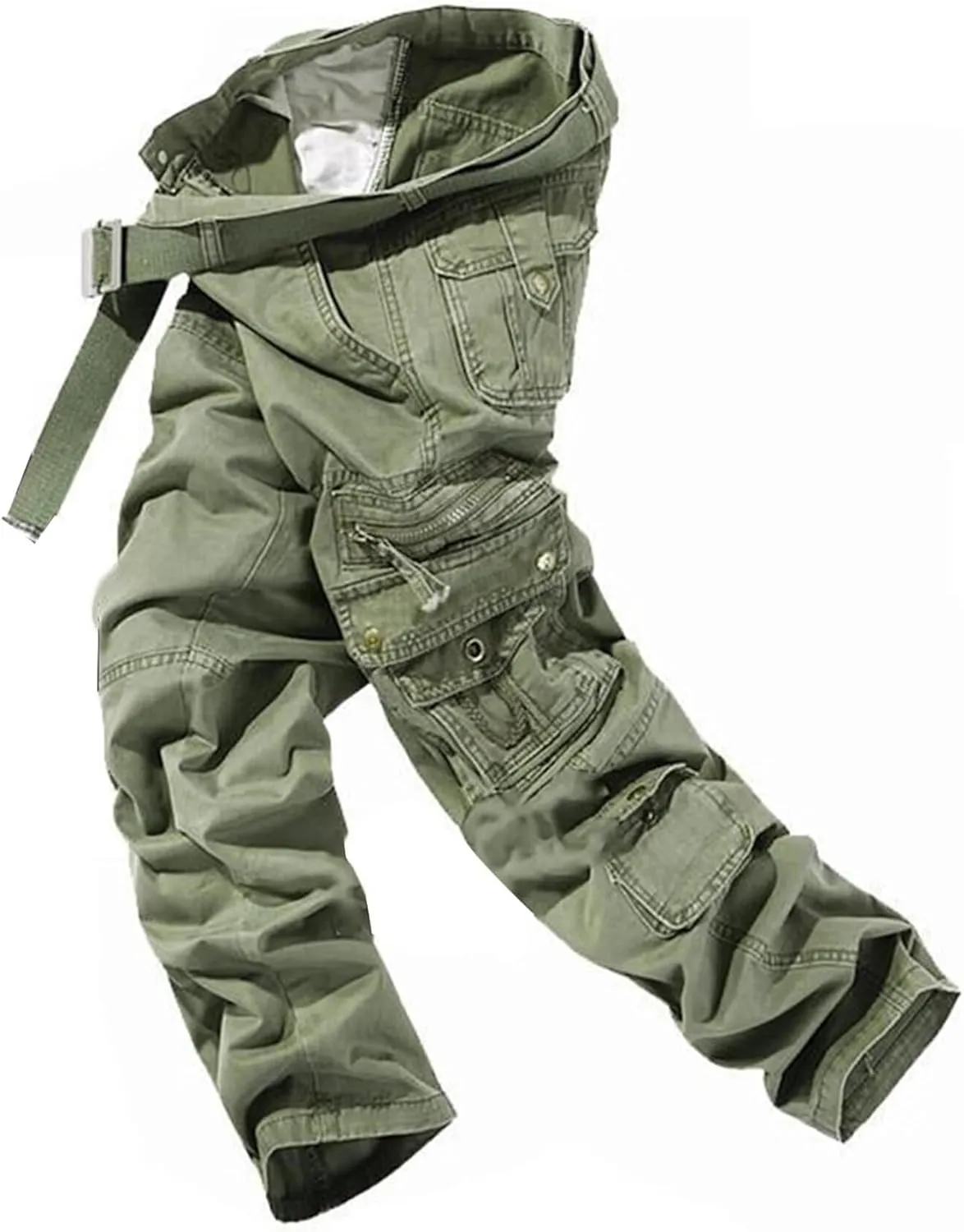 Mens Work Trousers Cargo Pants Multi Pockets Outdoor Camping Hiking Trousers