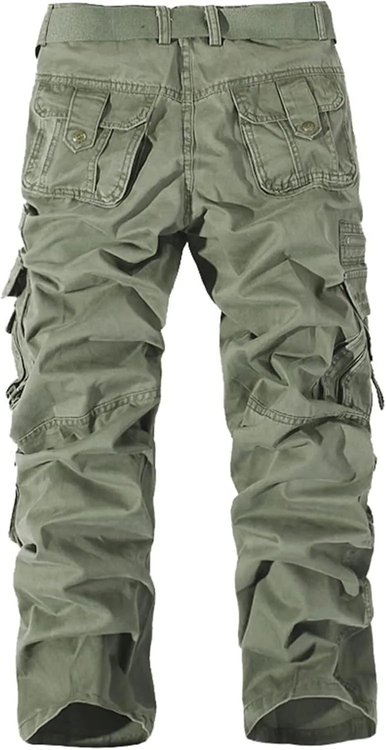 Mens Work Trousers Cargo Pants Multi Pockets Outdoor Camping Hiking Trousers