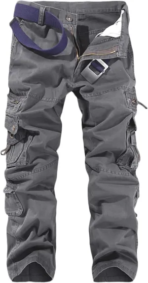 Mens Work Trousers Cargo Pants Multi Pockets Outdoor Camping Hiking Trousers