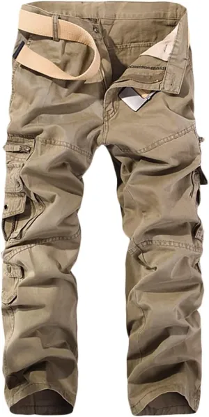 Mens Work Trousers Cargo Pants Multi Pockets Outdoor Camping Hiking Trousers