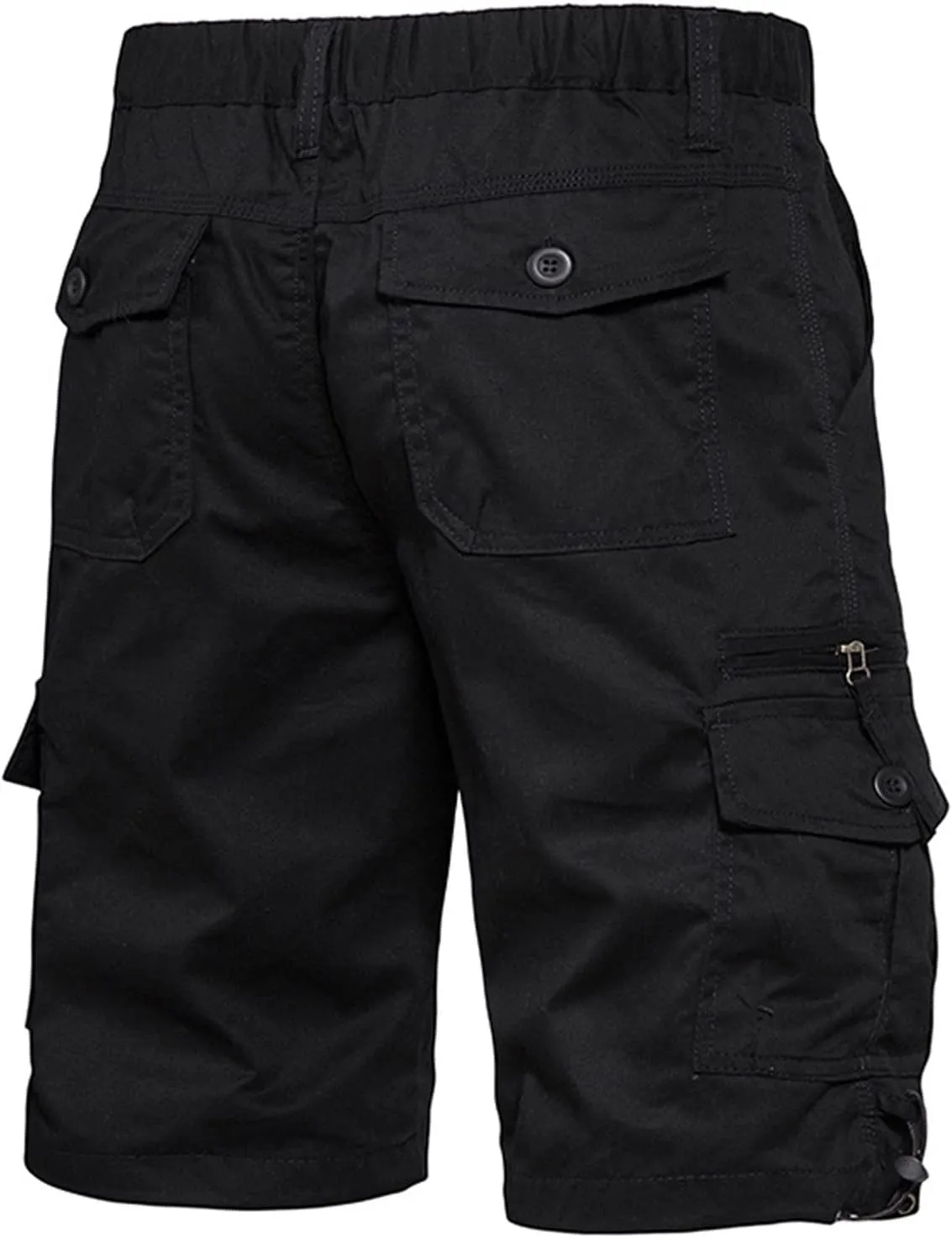Mesh Shorts Regular Fit Cotton Elastic Waist Multi Pocket Cargo Shorts Outdoor Fashion Work Utility Tooling Short